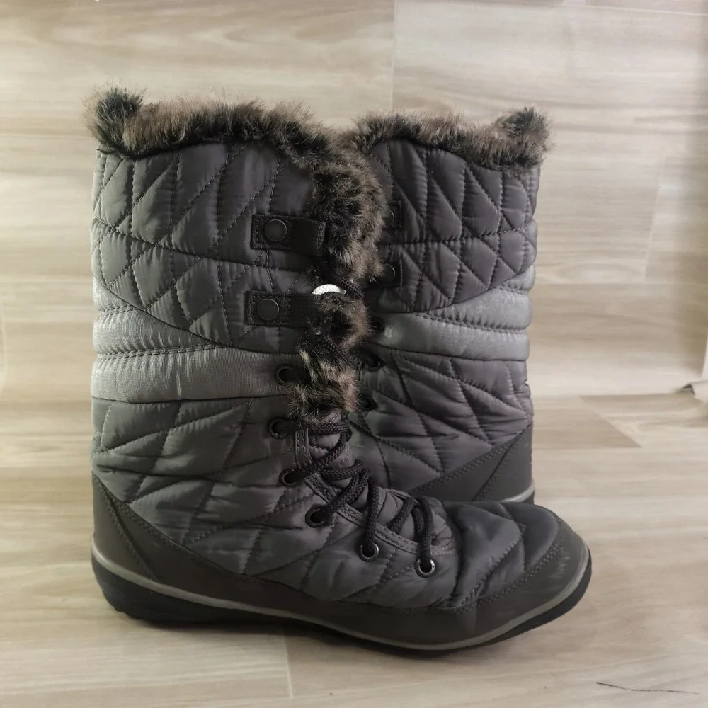 Columbia Minx Mid II Winter Boots Womens 9 Grey Waterproof Insulated BL1661-052